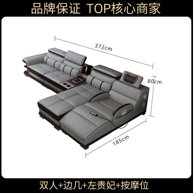 Multifunction Apartment Sofas Recliner Luxury Massage Comfortable Sofas Leather Electric Canape Salon De Luxe Home Furniture