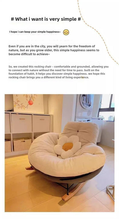 Single Lazy Rocking Chair,internet Famous White Sofa,balcony,living Room,bedroom,Nordic Italian Style Leisure Rocking Chair,sofa