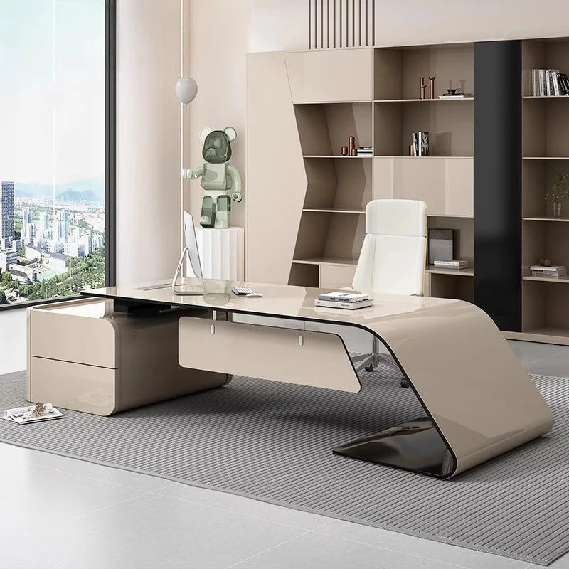Luxury Home Office Desk Computer Gaming Shelves Folding Large Office Desk Executive Reception Mesas Escritorio Trendy Furniture