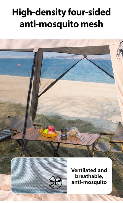 6 Person Camping Tent, Waterproof Windproof Sun Shelter, Instant Setup Family Tent for Outdoor Beach Picnic, 210D Oxford Fabric