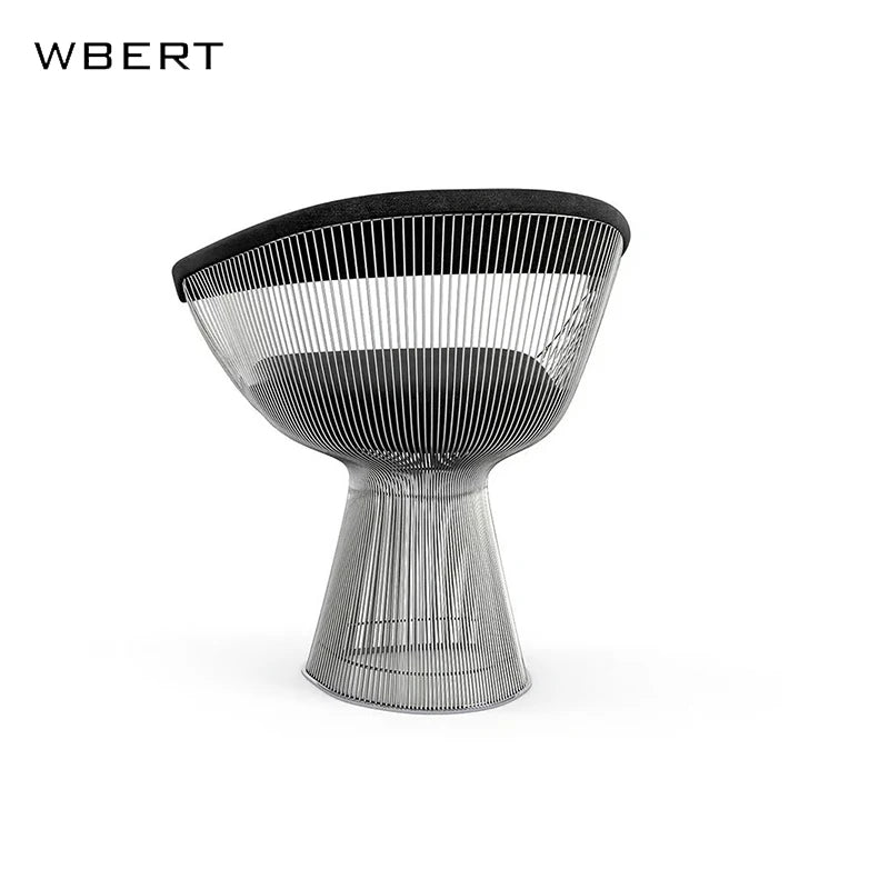 WBERT Modern Italian Luxury Designer Creative Stainless Steel Metal Leisure Dining Chair for Home Furniture
