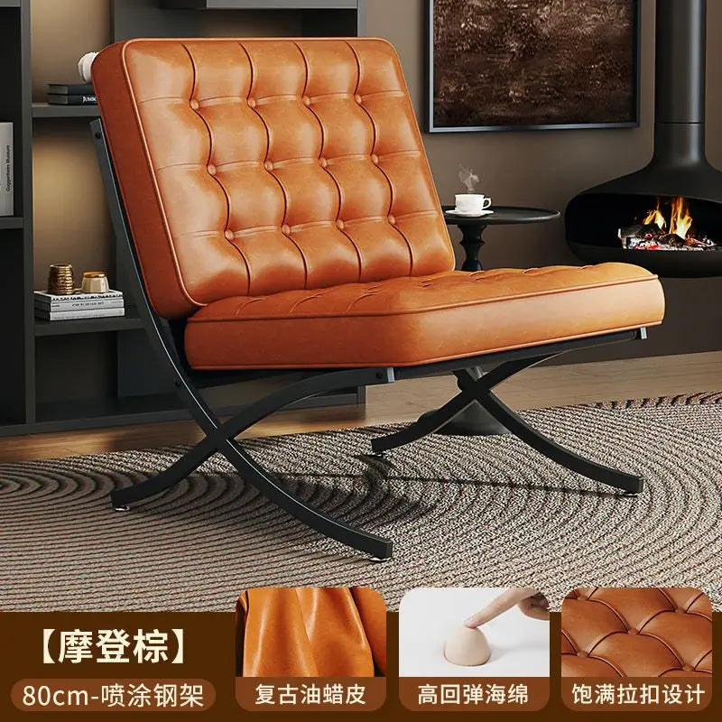 Black Metal Living Room Chairs Balcony Throne Relax Reading Modern Room Decor Fashion Chairs Comfortable Sillones Home Design