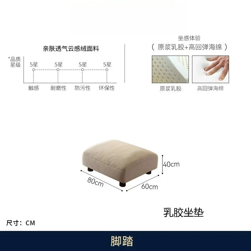 Customizable LXC modern minimalist cloud skin-friendly flannel small apartment living room straight row light luxury sofa