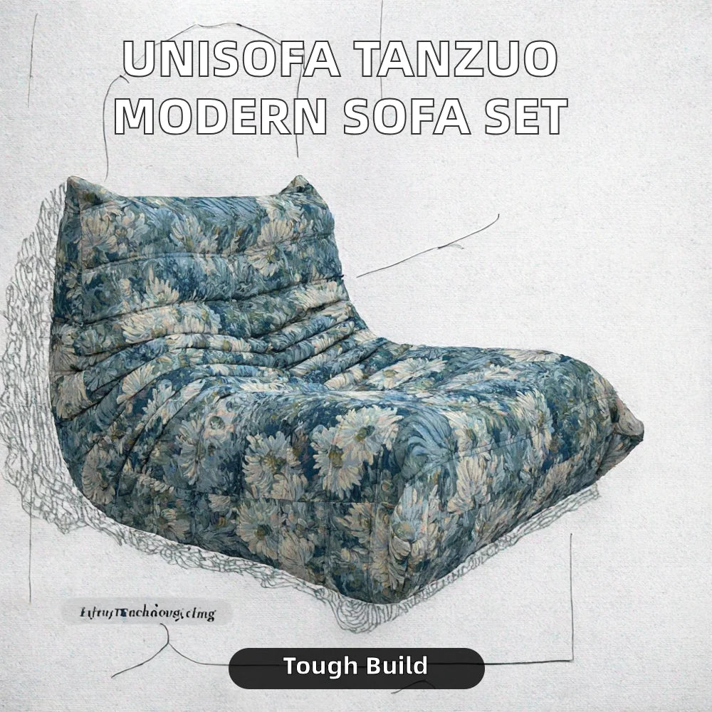 Custom Adjustable Modular Modern Design Single Foam Vacuum Compressed Boneless Sofa Set Hotel Furniture Cloth