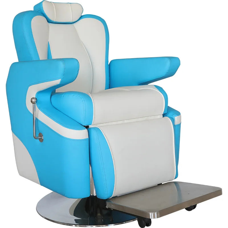 %d Modern PU Leather & Metal Adjustable Height Reclining Barber Salon Chair with High-Density Foam Seat for Commercial Use-