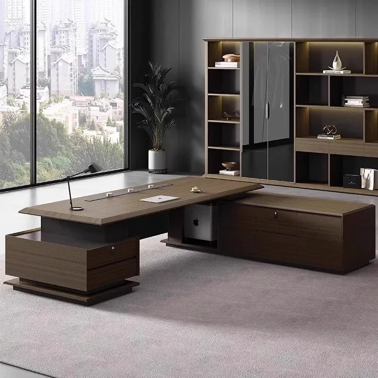 Premium Light luxury office boss table, simple modern class desk, high-end president table