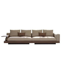 Modern Sofa Italian Minimalist High-end Living Room Sofa Leather Straight Row Leather