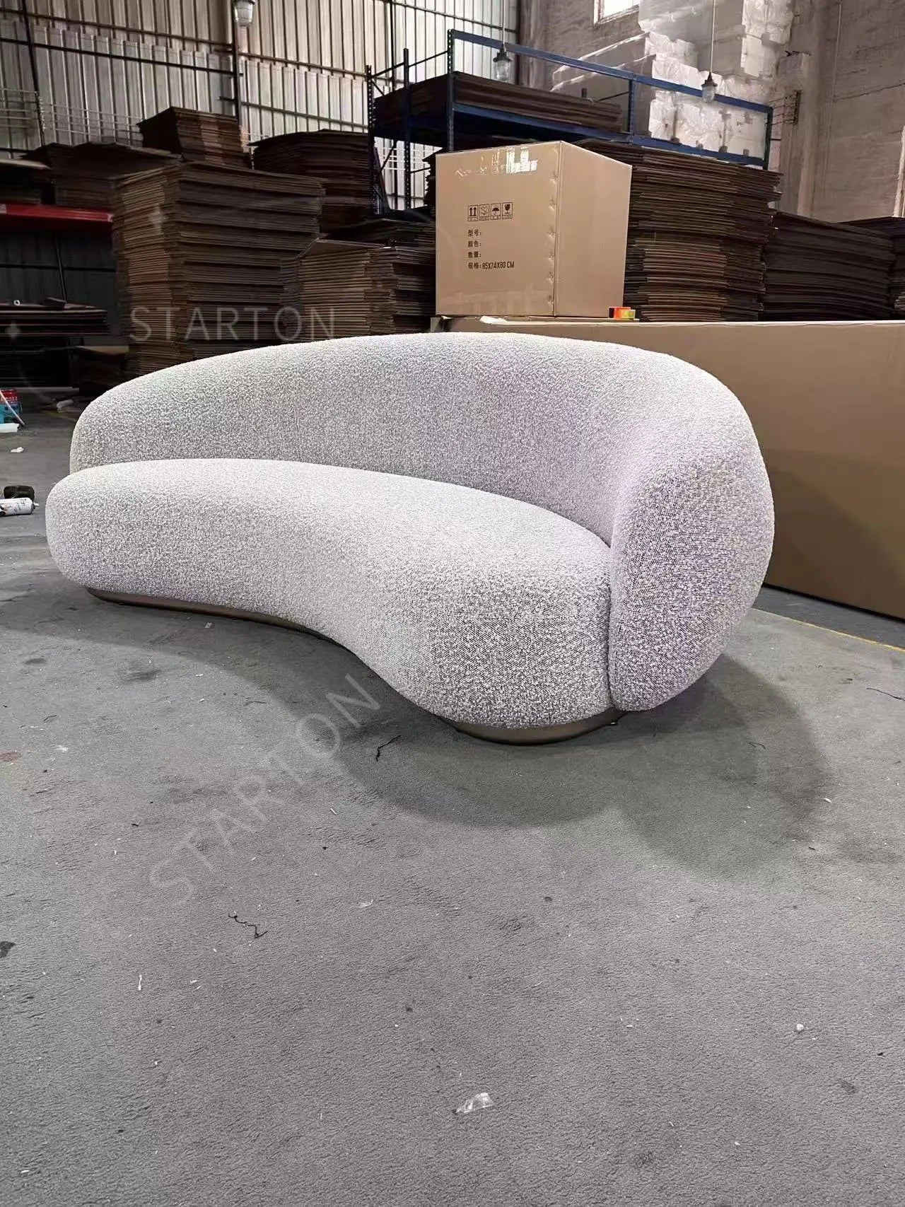 Designer Julep Sofa Sectional 3 Seater Sofa Luxury Modern White Lamb Wool Living Room Furniture