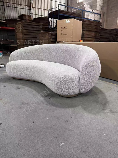 Designer Julep Sofa Sectional 3 Seater Sofa Luxury Modern White Lamb Wool Living Room Furniture