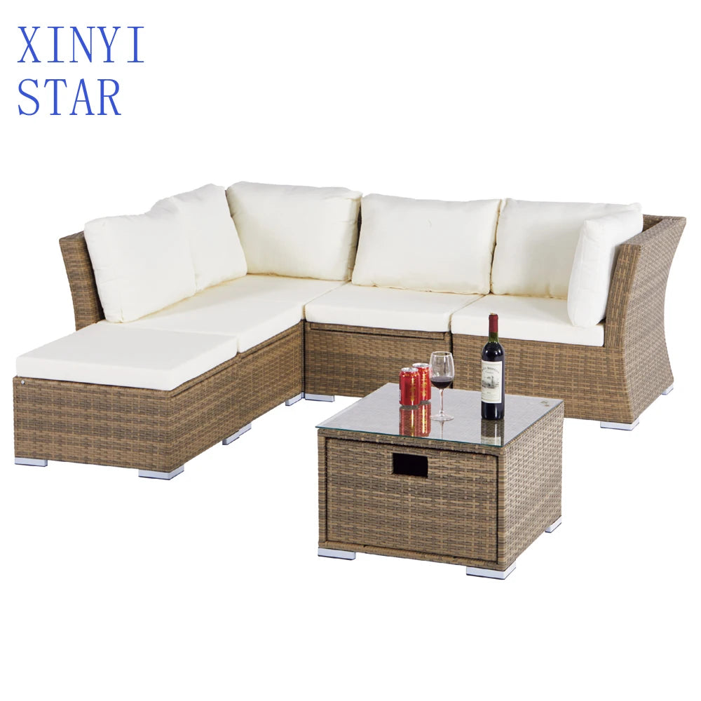 Outdoor rattan furniture high quality round garden sofa terrace balcony leisure