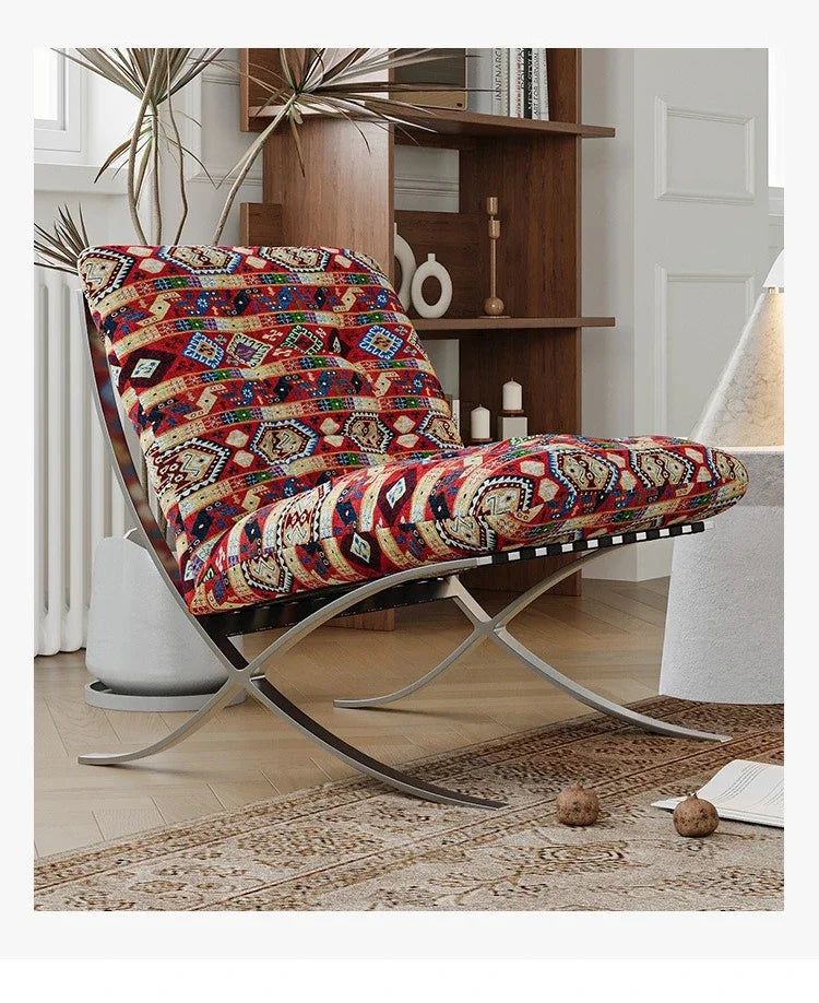Stainless Steel Relaxing Chair Sturdy and Durable Single-person Sofa Chair Modern Leisure Chair Luxury Living Room Furniture