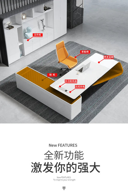 Minimalist Atmosphere Office Desk Computer High Single Fashionable Office Desk Irregular Office Furniture Der Schreibtisch XYOD