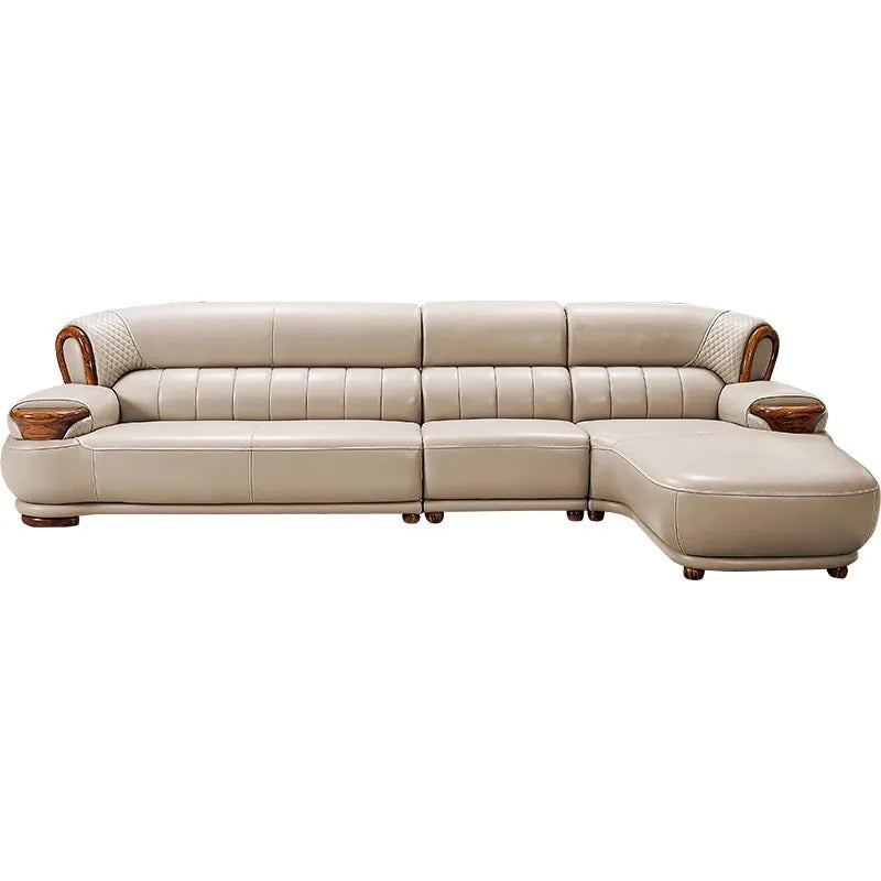 New Chinese ebony leather modern high-end living room home sofa furniture
