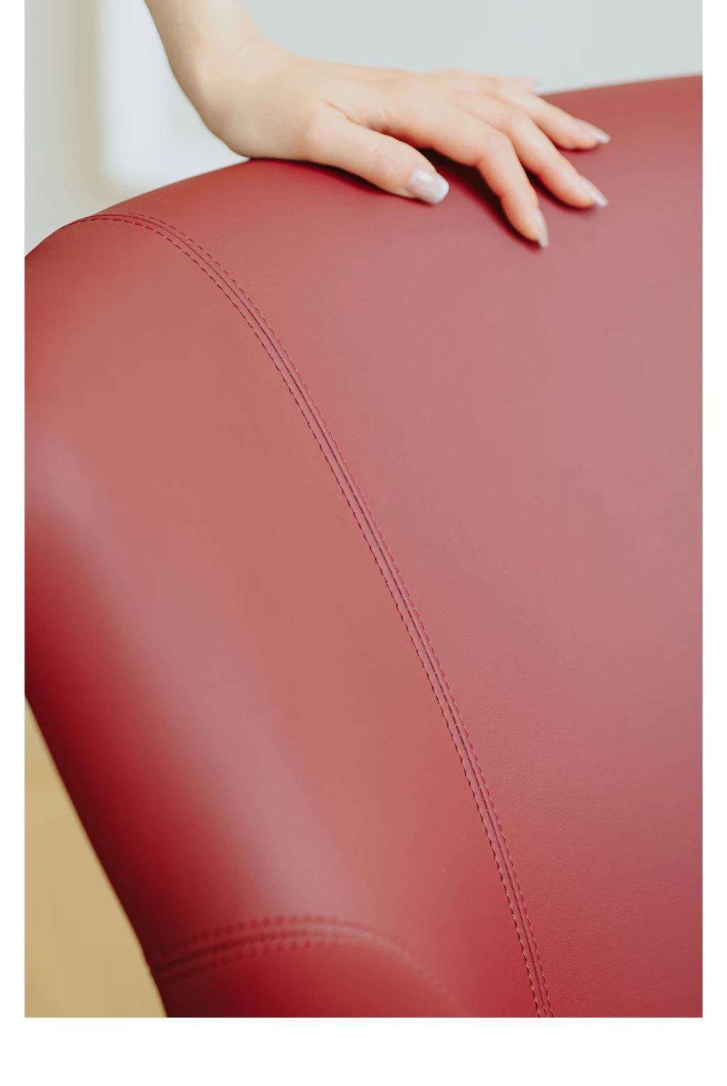 Burgundy leather leisure chair medieval single sofa American retro tiger chair living room single chair balcony