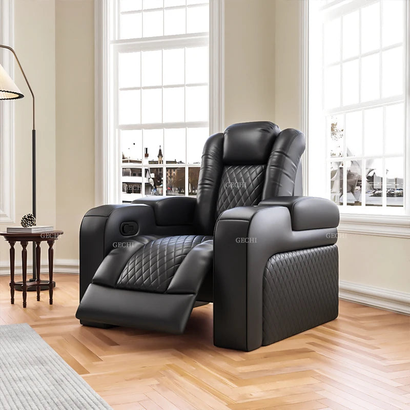 Luxury Theater Furniture Black Color 3seater Electric Cinema Sofa Home Theater Sofa Cinema Living Room Recliner Sofa Chair