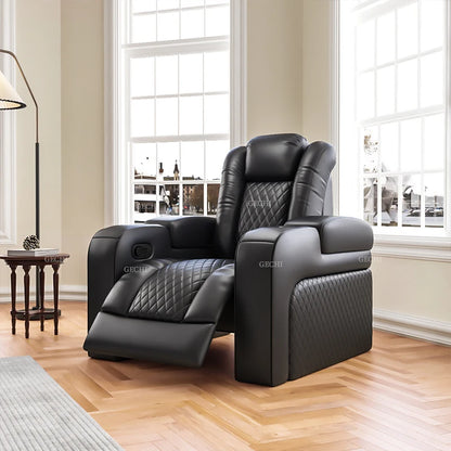 Luxury Theater Furniture Black Color 3seater Electric Cinema Sofa Home Theater Sofa Cinema Living Room Recliner Sofa Chair