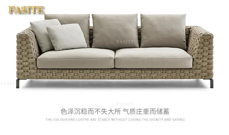 Outdoor rattan sofa combination villa courtyard garden furniture homestay outdoor restaurant lounge chair