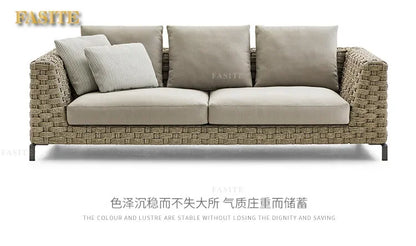 Outdoor rattan sofa combination villa courtyard garden furniture homestay outdoor restaurant lounge chair