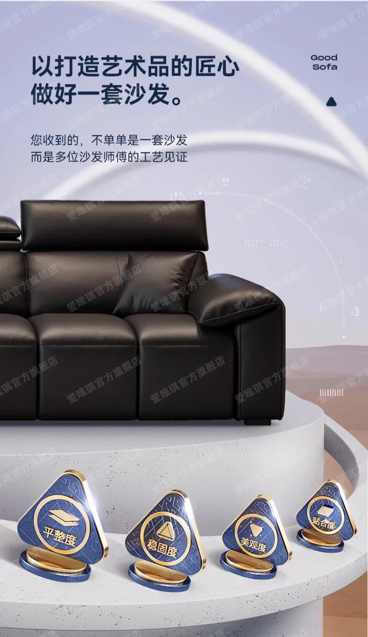 custom. [9633 People Favorited] Aiweiqi Simple Modern Genuine Leather Sofa Living Room, Suitable Large and Small Spaces,