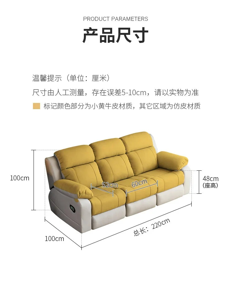 Designer Luxury Modern Sofa Genuine Leather Electric Italian Recliner Sofa Lounge Loveseat Divani Da Soggiorno Home Furniture