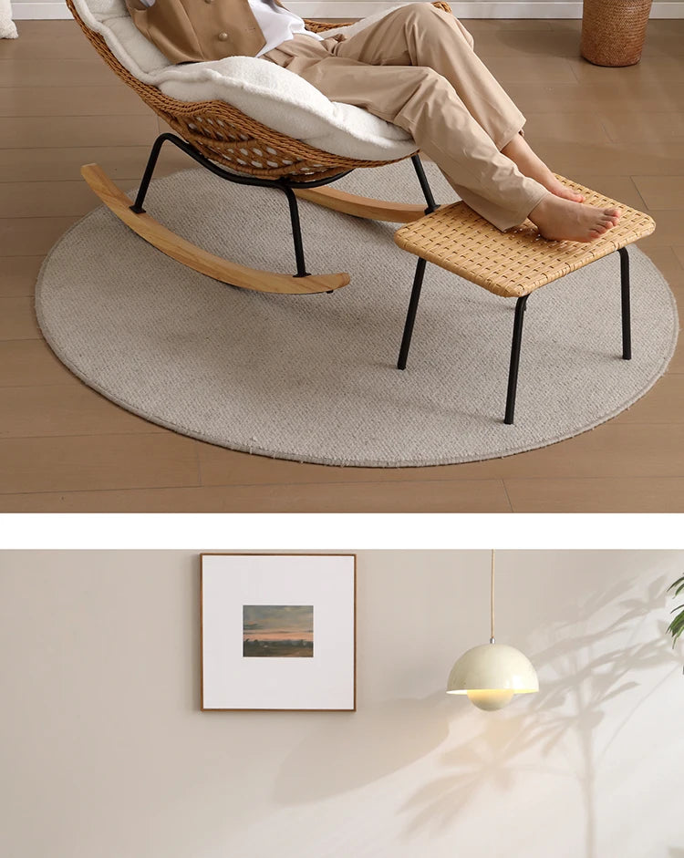 Modern Rocking Lounge Chair for Balcony Woven Rattan Lobster Chair Indoor Swing Seat Comfortable Single Sofa for Living Room
