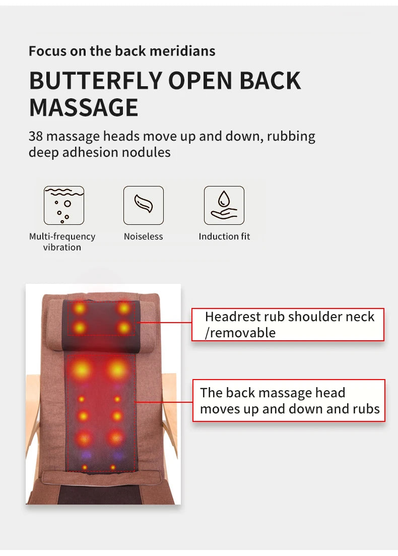 Luxury Recliner Massage Chair Electric Full Body Shiatsu Vibrating Heating Rocking Recliner Massage Chair