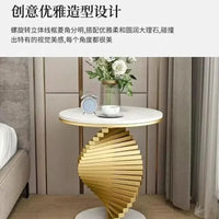 Style Light Luxury Marble Side Table Living Room  Sofa Corner  Creativity Balcony Small   Internet Celebrity Bedside Round