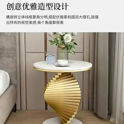Style Light Luxury Marble Side Table Living Room  Sofa Corner  Creativity Balcony Small   Internet Celebrity Bedside Round