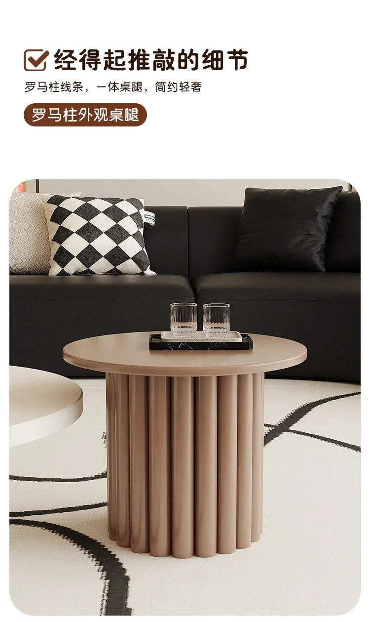 Table d'appoint minimaliste esthétique en bois blanc, ronde, petite Table basse Simple, Design moderne, meubles auxiliaires pour la maison