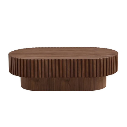 Modern Brown Woven Rattan Coffee Table Oval Shaped Living Room Side Table Home Decor Furniture