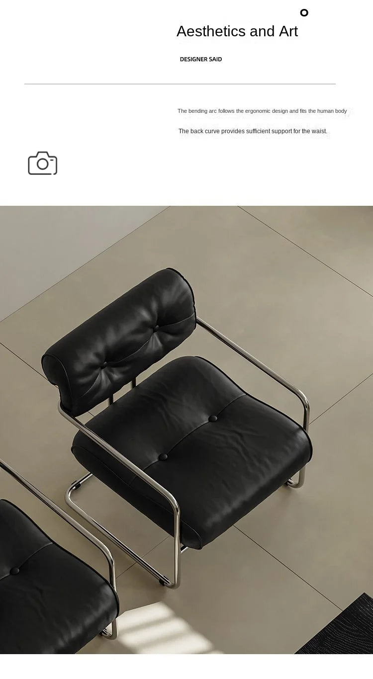 MOMO Antique Style Sofa Chair Living Room Designer Simple Single Chair Hotel Club Bauhaus Negotiation Stainless Steel Chair