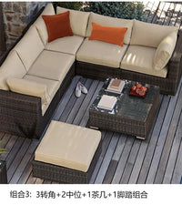 Terrace Modern Garden Sofas Outdoor Combination Courtyard Nordic Garden Sofas Waterproof Pe Rattan Furniture Sofá Jardín MHHYSF