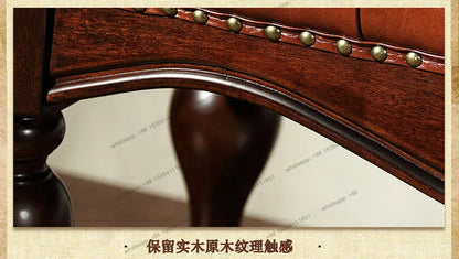 Simple American bedside stool, bedroom walnut leather solid wood bedside stool