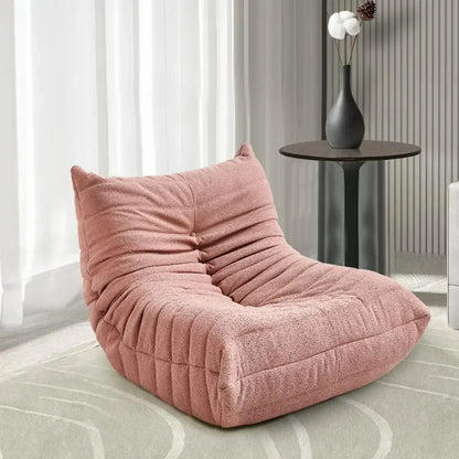 Single sofa living room bedroom lazy fabric leather leisure chair small apartment cream wind
