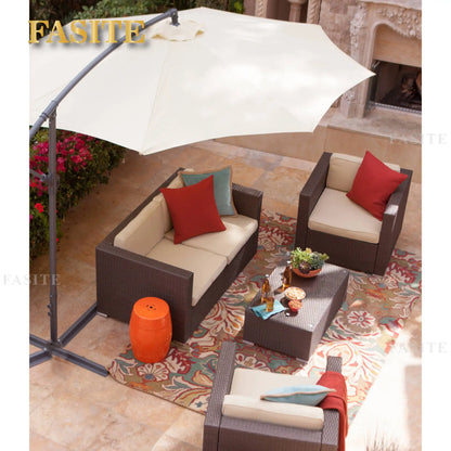 Outdoor rattan sofa combination U-shaped corner courtyard garden balcony hotel