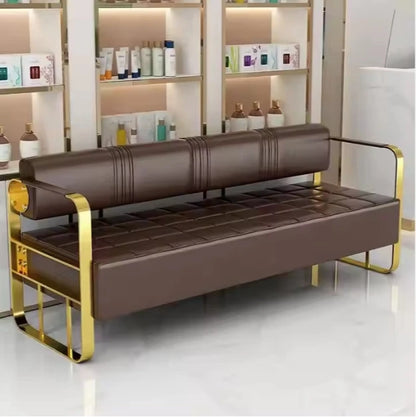 Same light luxury lounge chair, hair salon, nail salon, light luxury stainless steel sofa , lounge area
