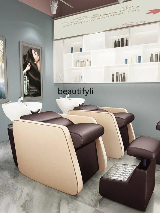 yj5 lx29Beauty Shop Lying Half Shampoo Chair Hairdressing Salon Bed Special Spa Shop Flushing Bed