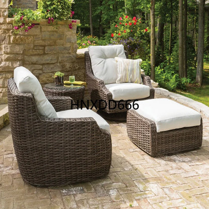 Outdoor sofa combination balcony rattan leisure chair swivel chair