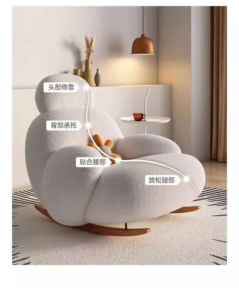 Rocking chair household balcony recliner leisure chair living room sofa chair Internet celebrity single sofa Lazy