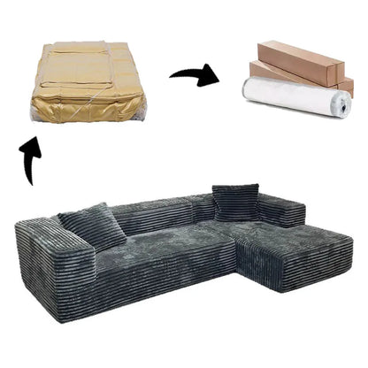 Modern Home Furniture Big Household Compression Sofa Bed L-Shape Corner Combination Three-Seater Vacuum Compression Couch Set