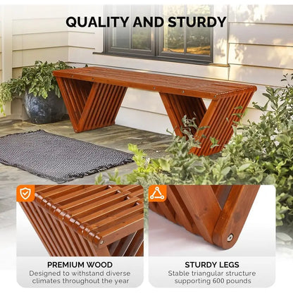 Banc de patio tout temps 63 pour véranda, cour, parc et jardin, capacité de 600 lb