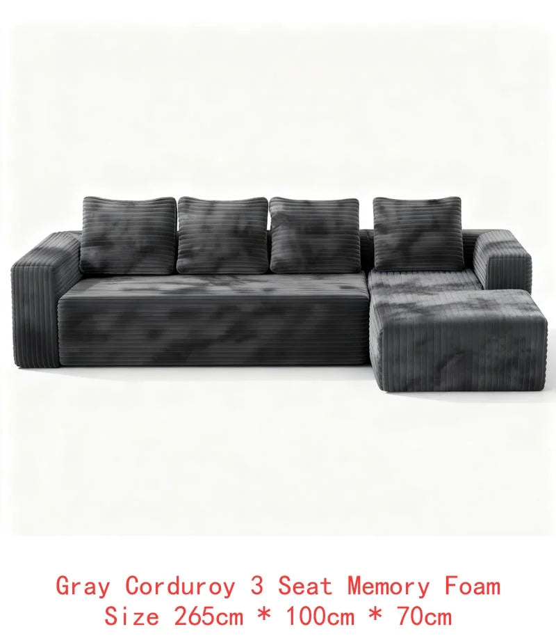 Modern L-Shaped Sectional Couch with Right-Facing Chaise, Upholstered Modular Sofa, Deep Seat Design for Living Room or