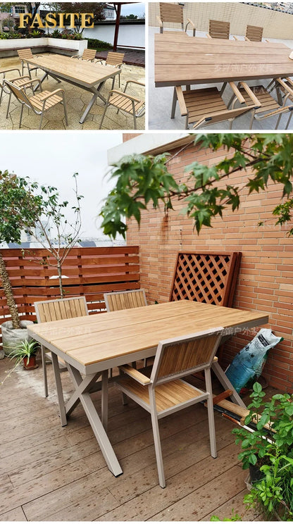 Courtyard table and chair outdoor balcony waterproof and sunscreen garden outdoor leisure table and chair combination