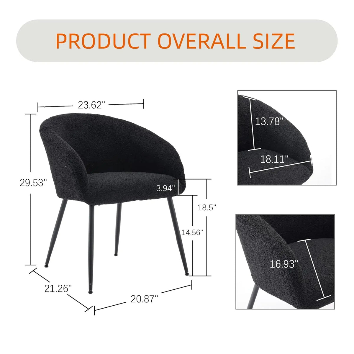 Modern Small Accent Chair, Comfy Sherpa Makeup Vanity Chair with Metal Legs, Decorative Chair no Wheels for Living, Customized