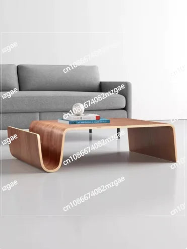 Mid-century Modern Living Room Furniture Solid Wood Coffee Table Wood Curved Plywood Coffee Table
