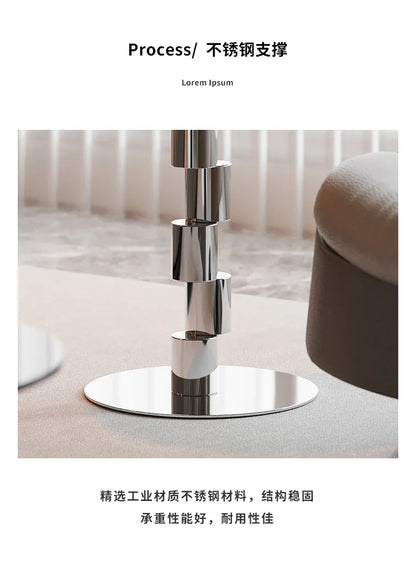 Medieval-Style Napoleon Marble Coffee Table, Designer Model for Home Use, Stainless Steel Corner Table for Living Room, Light Luxury Side Table for Bedroom