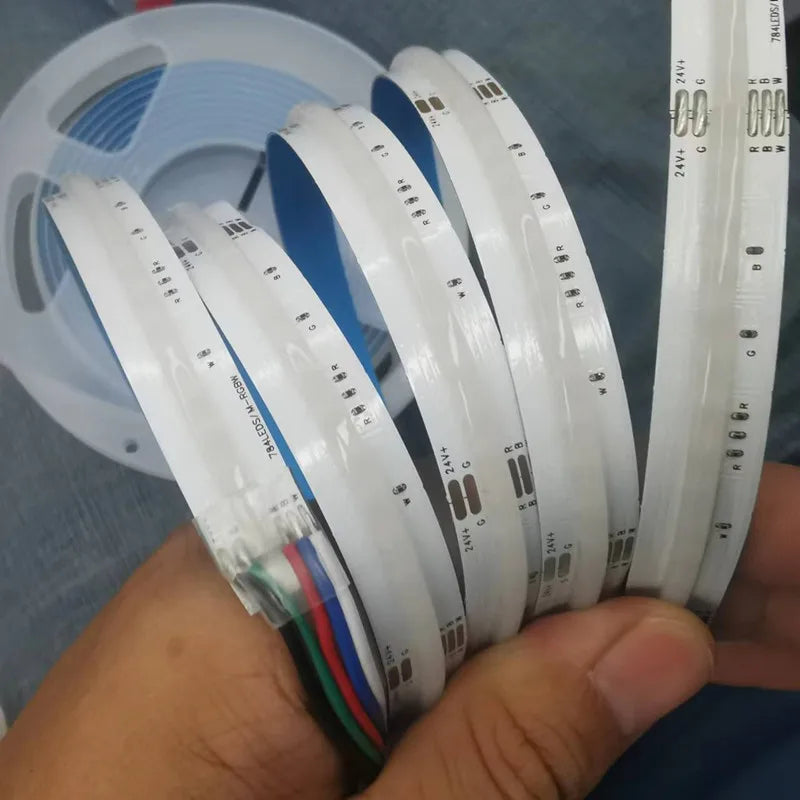 COB RGBCCT Waterproof IP67 DC24V LED Strip Light  84RGB CCT Dotless Flexible FCOB LED Tape Ribbon Lamp for Room Decoratio0LEDs/m