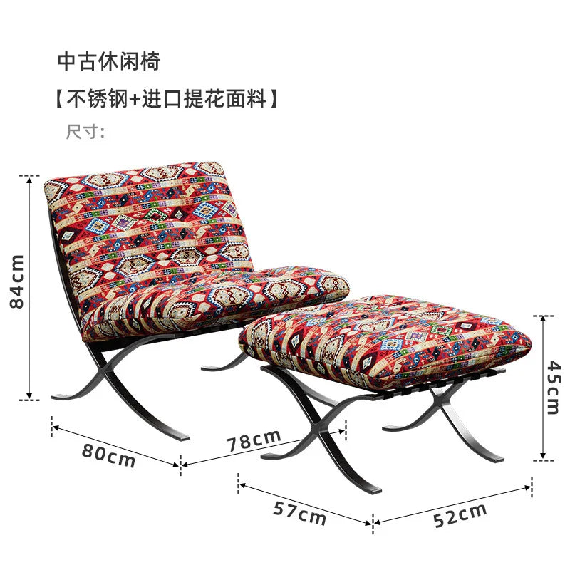Medieval Barcelona single sofa designer single chair living room balcony leisure chair