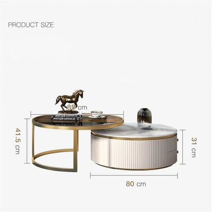 Modern Marble Coffee Tables For Simple Small Apartment Living Room Furniture Sofa Side Household Storage Cabinet End Table Set