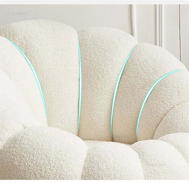 Modern Living Room Sofa Lambswool Pumpkin Sofa Chair Creative Home Balcony Swivel Lounge Chair Fitting Room Bedroom Single Sofas
